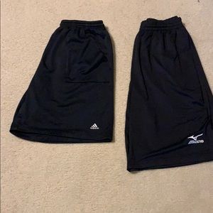 2 pair black atheletic shorts mens XL